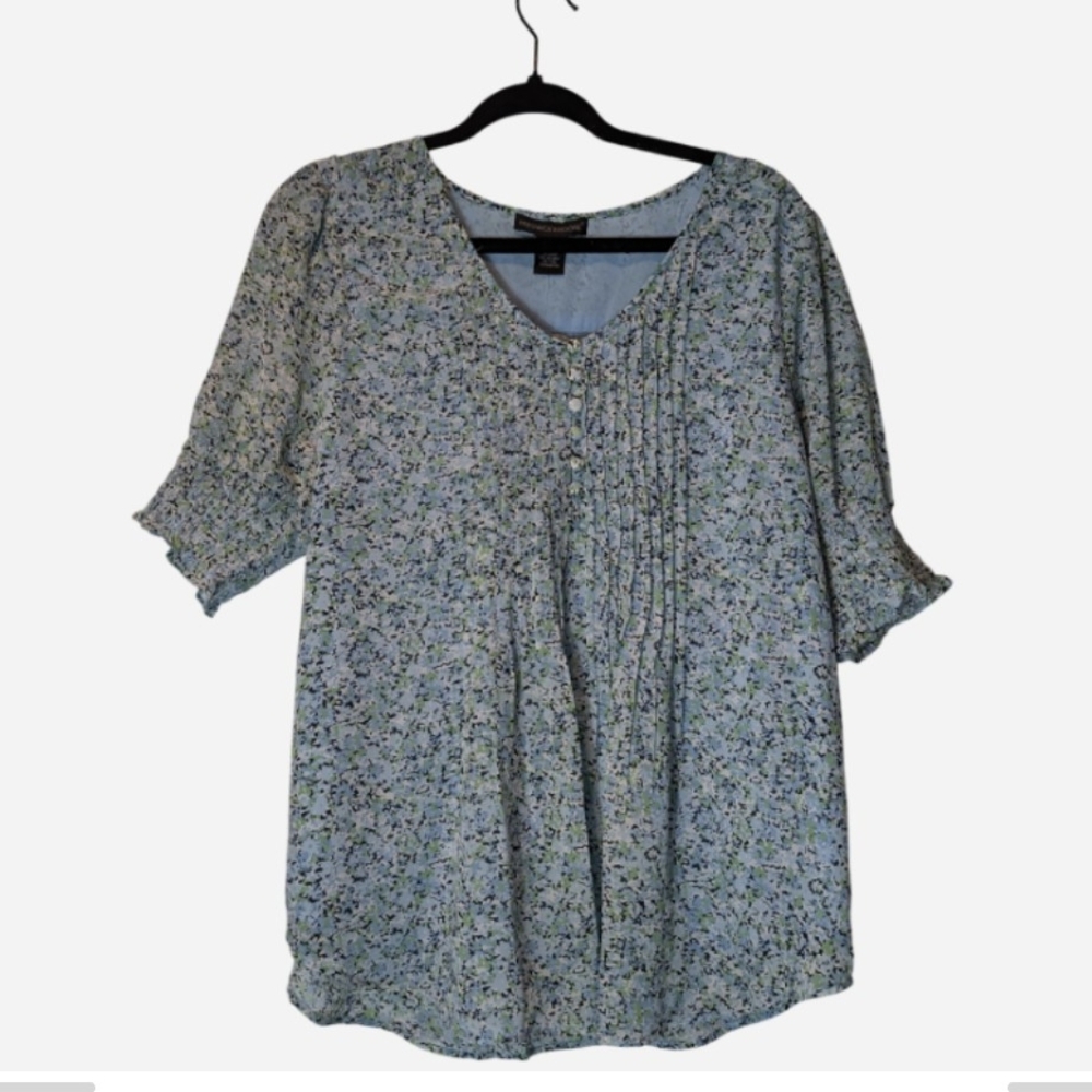 Floral Blue Women's Top - Picture 1 of 7